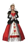Queen of Hearts Adult Costume - Full length gown with printed heart details and gold trim, hoop and tulle petticoat, velvet jeweled choker and sequin heart tiara. Large fits bust 37-39.5, waist 29-31.5, and hips 39.5-42; Medium fits bust 35-36.5, waist 27-28.5, and hips 37.5-39; Small fits bust 33-34.5, waist 25-26.5, and hips 35.5-37; X-large fits bust 40-43, waist 32-35, and hips 42.5-45.5. Also available in Plus Size:&nbsp;<a href="/queen-of-hearts-adult-costume---plus-size-grp-123ic5017-plus.aspx">ic5017-plus</a>.