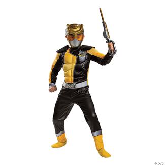 Boys Classic Muscle Mighty Morphin Gold Ranger Costume