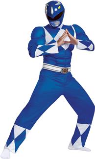 Mens Blue Ranger Classic Muscle Costume - Mighty Morphin
