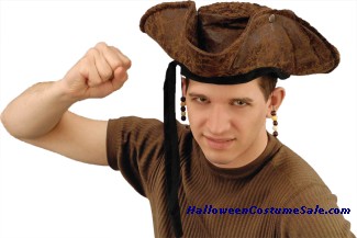 DISTRESSED ADULT PIRATE HAT