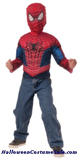 SPIDERMAN MUSCLE CHEST SHIRT CHILD COSTUME