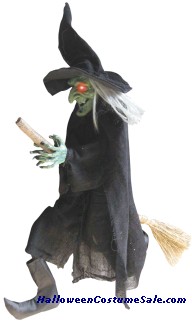 WITCH HANGING ON A BROOM PROP