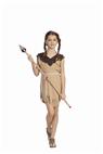 Native Indian Girl Child Costume includes dress with brown sash &amp; headband. Polyester material.<br>
