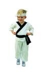 Li karate costume includes jumpsuit, sash &amp; headband.
