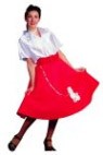 Poodle Skirt includes poodle skirt, blouse &amp; scarf. Length of the skirt is 27".