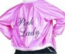 50s Pink Lady Jacket includes pink satin 50s jacket for poodle skirt. Zippered front, cuffed sleeves. Pairs well with 50s lady costume.  One size fits all women size 8-10.