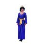 Queen Esther costume includes purple satin dress with gold sequin trim around neck and gold satin sash for waist. Sequin tiara not included. Washable. One size fits most adults. Fabric is satin. *Crown not included.