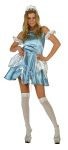 Cinderella costume includes satin dress with invisible zipper &amp; clear shoulder straps, sewn on petticoat skirt. Crown &amp; necklace excluded. &nbsp;Also available in Plus Size:&nbsp;<a href="/CINDERELLA-COSTUME-Grp-123Z81417-plus.aspx">Z81417-plus</a>.