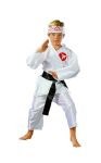 Karate Boy costume includes jacket, belt, pants &amp; headband.