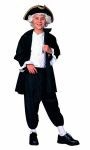 George Washington costume - The perfect costume for the American revolution, book reports and colonial. Costume consists of a long black velvet jacket with attached cuffs, sleeveless white shirt with attached jabot and black velvet pants with elastic waist.