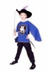 Musketeer costume includes pants and tunic with collar &amp; sleeves.
