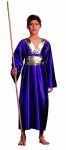 Wiseman costume - Rich merchant in purple-colored robe. This is a satin robe, with gold fabric trim at the neck and waist. A gold fabric wide headband completes the costume.