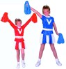 Cheerleader costume includes shirt &amp; skirt made of velvet. Available in Blue and Red colors.