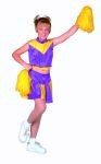 Cheerleader costume includes shirt &amp; skirt made of velvet.