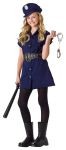 In The Line Of Duty costume - This police officer costume includes front button dress, hat, badges, belt and plastic handcuffs. (Baton excluded).