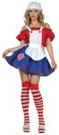 Sexy Rag Doll Costume includes Dress with Attached Petticoat, Blouse, Apron and Bonnet. Costume also available in Standard Size (<a href="/Sexy-Rag-Doll-Costume-Grp-123z81529.aspx">Z81529</a>). 