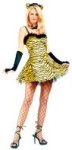 Honey Whiskers Costume includes Dress with Tail and Attached Petticoat, Bowtie, Gauntlets and Ears.