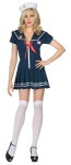 Anchors Away Adult Costume - Includes navy pleated dress with red tie and white sailor cap. Waist is 30 inches, Bust is 36 inches and the Length from shoulder to hem is 32 inches. Also available in Plus Size: <A href="/anchors-away-adult-costume---plus-size-grp-123z81664-plus.aspx">ZA18335-PLUS</A>.