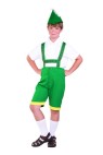 Bavarian Boy Child Costume - Includes white shirt and green pants with suspenders. Made of Poplin fabric.