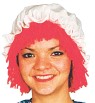 Raggedy Ann Wig With Hat - White hat with attached cloth wig and doll-like moppy yarn hair. One size fits all.