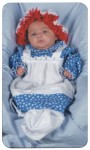 Raggedy Ann Infant Costume - Includes dress and apron bunting. Hat with attached wig included.