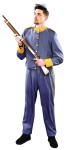 Enlisted Adult Confederate Uniform - Grey tailored coat and pants with gold colored trim. Lightweight for ease and comfort. (Hat and weapon not included). L=38" waist M=36" waist S=32" waist.