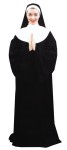 Nun Adult Costume - Attractive black knit robe with white bib and wimpie. Nice quality. Cross not included. One size.