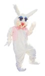 Peter Rabbit Adult Costume - White acrylic faux fur jumpsuit with matching mitts, feet, and oversized head. Also includes vest and tie. One size fits most adults.    