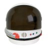 Astronaut Helmet - Hard plastic design with sound chip, just push button to hear real astronaut sounds! Another button activates retractable visor. Includes mock boom microphone inside helmet. Has padding at shoulders and inside top of helmet.<br>Fits adults and children ages 5 and up. Helmet includes 3 LR44 batteries. Helmet is 11 inches wide, 12 inches tall and 11 inches deep. For additional comfort or a more custom fit you can add foam, not included.<br>