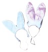 Bunny Ears - These bunny ears are 9 tall with white fur may have lining in either white, blue or pink. Ears are on a rigid headband and have an elastic chin strap. Our choice please.  