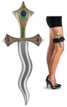 She Dagger With Garter - 10 dagger with rhinestones and black garter.