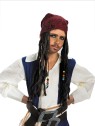 Disney Jack Sparrow Headband w/ Hair (Child Size) - Red with black design headband with attached hair. One size fits most children.