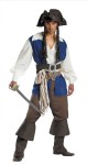 Deluxe Disney Jack Sparrow Adult Costume - Includes shirt with attached vest, sash, 2 belts with attached buckles, pants, boot covers, hat and bandana with beaded braid.