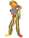 Choo Choo Charlie Overalls Adult Costume - Multi colored overalls with large button design and suspenders attached.