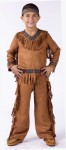 American Indian Boy Child Costume - Includes suede look fringed top and pants with ribbon trim and headband. For toddler size see style FW131021. Adult Size FW131024. Adult Plus Size FW131025.