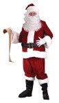 Ultra Santa Adult Costume (Plus Size) - Trimmed with rich fake rabbit fur fully lined satin. Includes jacket with zipper closure, inside front pocket and belt loops, pants with side pockets, hat, belt, boot tops and snap closure gloves.  Plus Size=Chest Size 50-54.