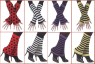 Fuzzy Arm/Leg Warmers - Cute, soft two-color leg warmers, black with purple stripes. One size.