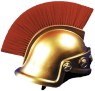 Gold vinyl helmet with large brush on top for an authentic look