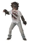 Werewolf Child Costume - Vinyl chinless mask, shirt with realistic graphics tears and fingerless gloves. supply your own pants and makeup
