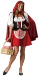 Red Riding Hood Adult Costume -&nbsp;Peasant dress with attached apron plus hooded cape. Basket not included.