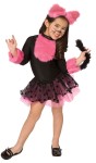 Cutie Cat Child Costume - Dress with attached petti skirt, tail, furry chest and furry ear headband.