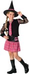 Includes plaid skirt with matching long tie, long netted sleeve top, and witch hat with plaid headband. *Shoes and stockings not included.